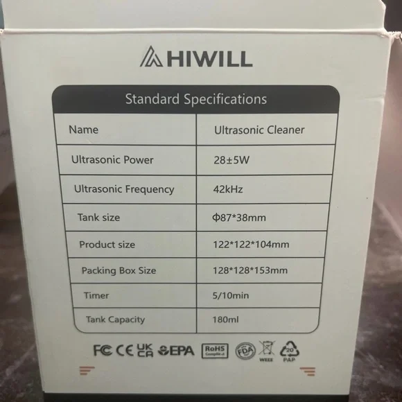 HIWILL Ultrasonic Cleaner White and Purple - Picture 3 of 7